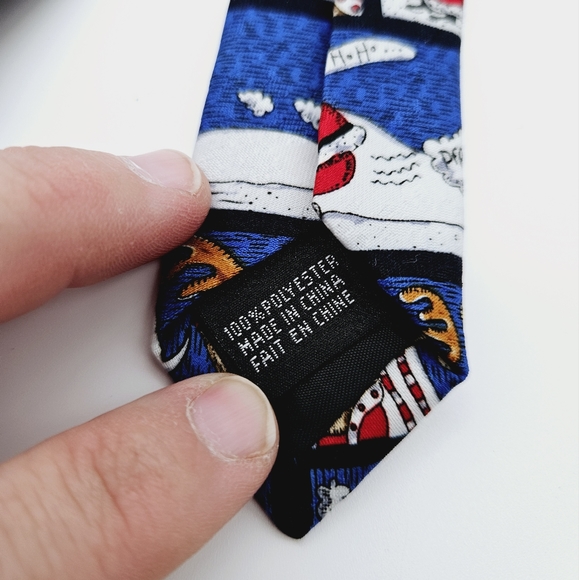 JINGLE BELLS | Christmas holiday festive Santa reindeer neck tie - Picture 4 of 4